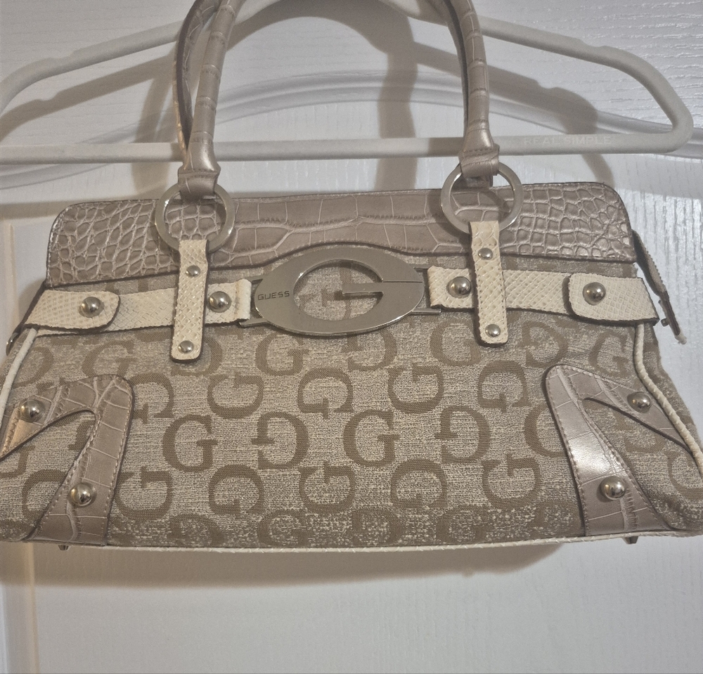 Guess Beige and Brown Women's Handbag